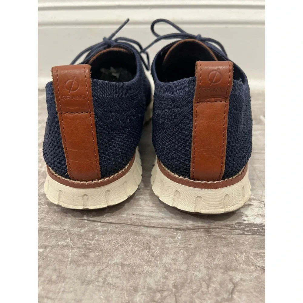 Cole Haan Men's Oxfords Navy Blue Zerogrand Knit Dress Shoes Size 9.5M